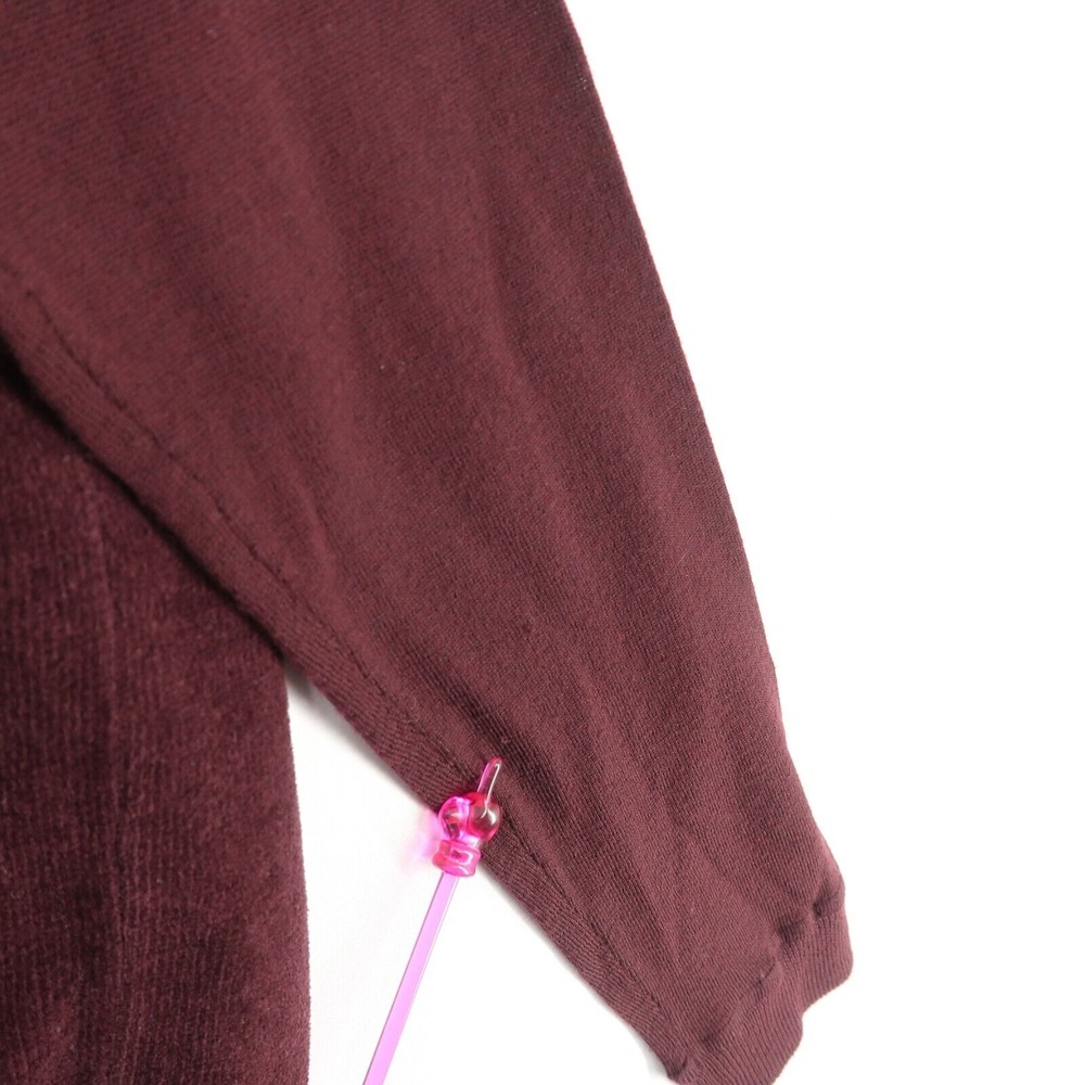 Theory Evrett B‎ Soothe Sweater Mens Large Burgundy Corded Velour Knit - Picture 3 of 10